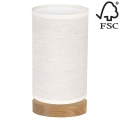 Настолна лампа FIRE 1xE27/25W/230V дъб/бежова - FSC сертифицирана
