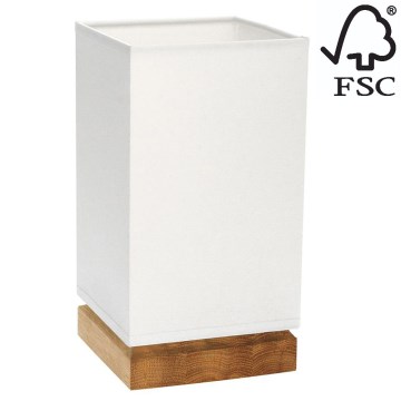 Настолна лампа FIRE 1xE27/25W/230V дъб/бяла - FSC сертифицирана