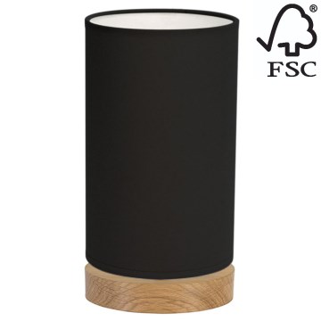 Настолна лампа FIRE 1xE27/25W/230V дъб/черна - FSC сертифицирана