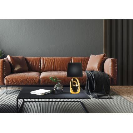 Настолна лампа HIERRO 1xE27/60W/230V черна/златиста
