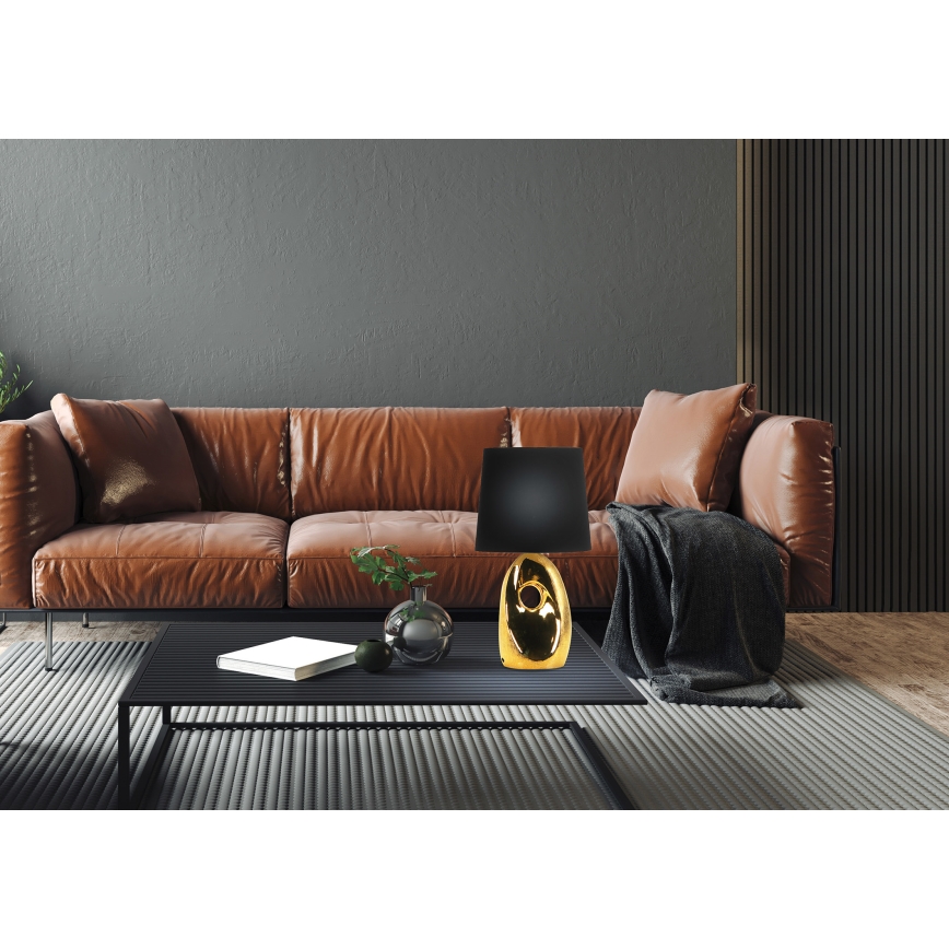 Настолна лампа HIERRO 1xE27/60W/230V черна/златиста