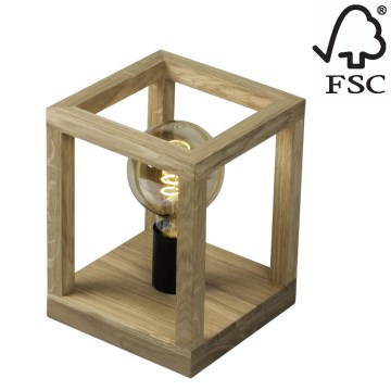 Настолна лампа KAGO 1xE27/60W/230V матов дъб - FSC сертифицирана