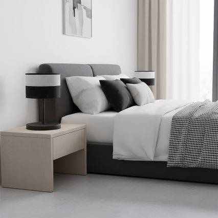 Настолна лампа KARBON 1xE27/15W/230V черна/сива