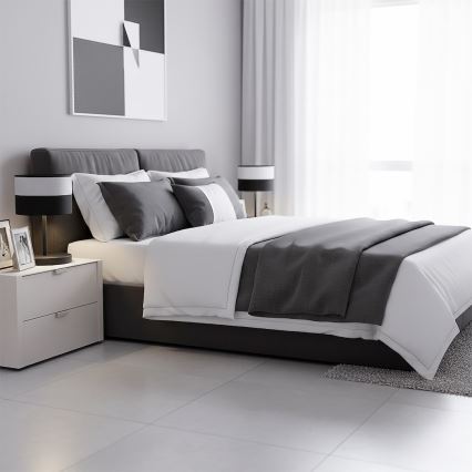 Настолна лампа KARBON 1xE27/15W/230V черна/сива