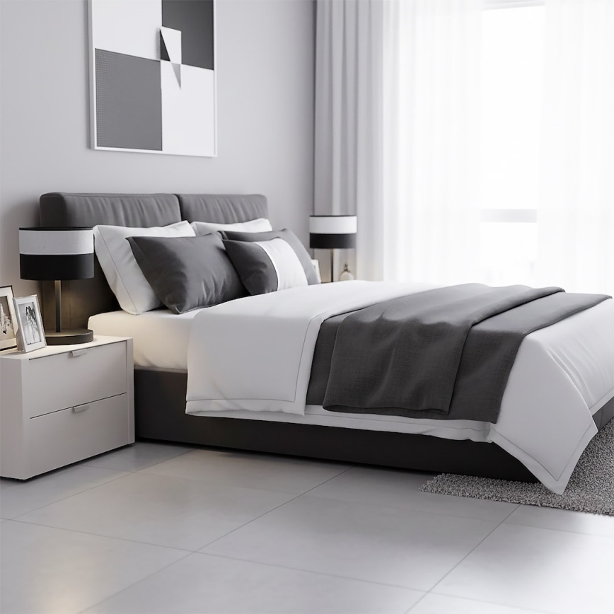 Настолна лампа KARBON 1xE27/15W/230V черна/сива