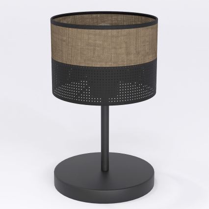Настолна лампа KARBON 1xE27/15W/230V черна/кафява