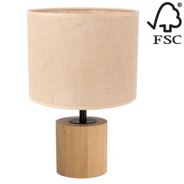Настолна лампа KRETA 1xE27/25W/230V дъб/оранжева - FSC сертифицирана