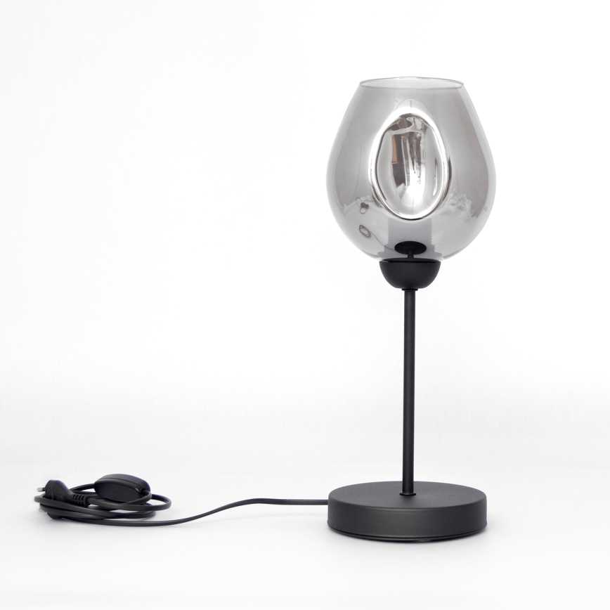 Настолна лампа LILI 1xE27/15W/230V черен/сив