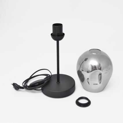 Настолна лампа LILI 1xE27/15W/230V черен/сив