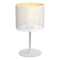 Настолна лампа LOFT SHADE 1xE27/60W/230V Ø 18 см бяла/златиста