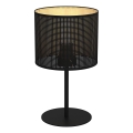 Настолна лампа LOFT SHADE 1xE27/60W/230V Ø 18 см черна/златиста