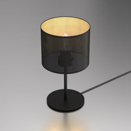 Настолна лампа LOFT SHADE 1xE27/60W/230V Ø 18 см черна/златиста