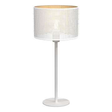 Настолна лампа LOFT SHADE 1xE27/60W/230V Ø 25 см бяла/златиста