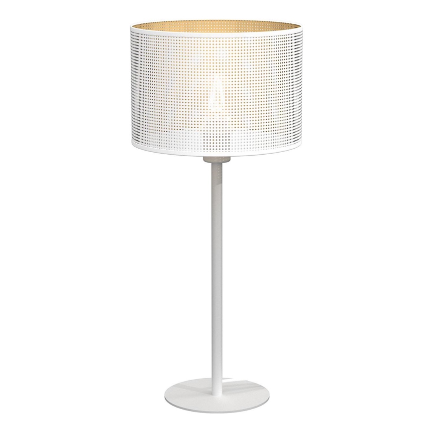 Настолна лампа LOFT SHADE 1xE27/60W/230V Ø 25 см бяла/златиста