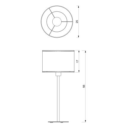 Настолна лампа LOFT SHADE 1xE27/60W/230V Ø 25 см бяла/златиста