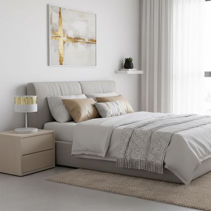 Настолна лампа LUX 1xE27/15W/230V бяла/златна