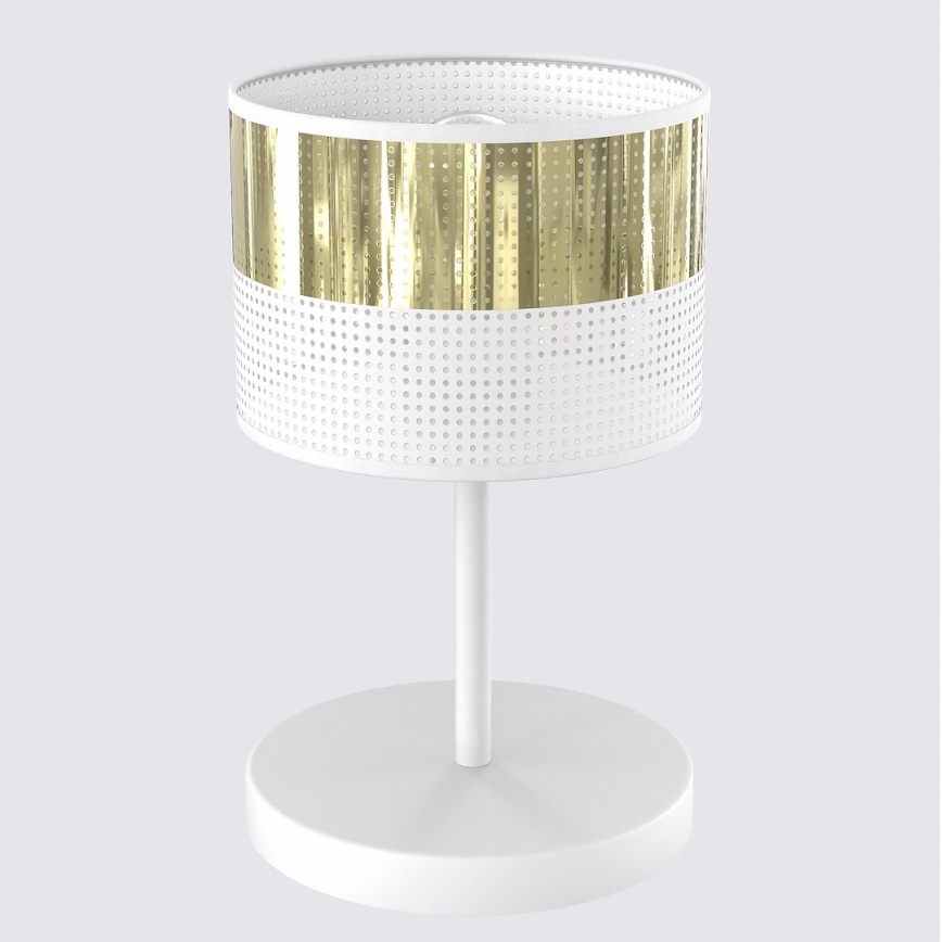 Настолна лампа LUX 1xE27/15W/230V бяла/златна