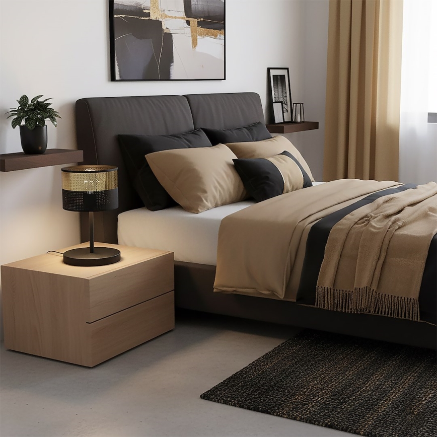 Настолна лампа LUX 1xE27/15W/230V черна/златна