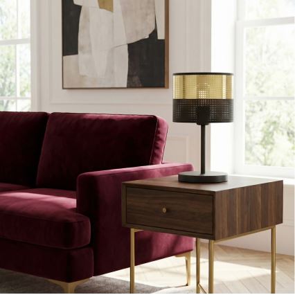 Настолна лампа LUX 1xE27/15W/230V черна/златна