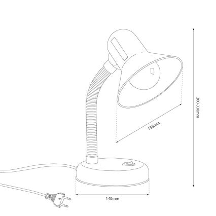Настолна лампа MENTOR 1xE27/15W/230V черна
