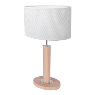 Настолна лампа MERCEDES 1xE27/40W/230V 46 см бяла/дъб