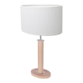 Настолна лампа MERCEDES 1xE27/40W/230V 60 см бяла/дъб