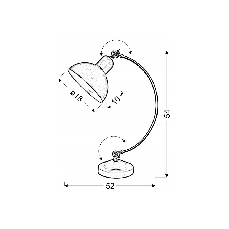 Настолна лампа OLD 1xE27/40W/230V черна