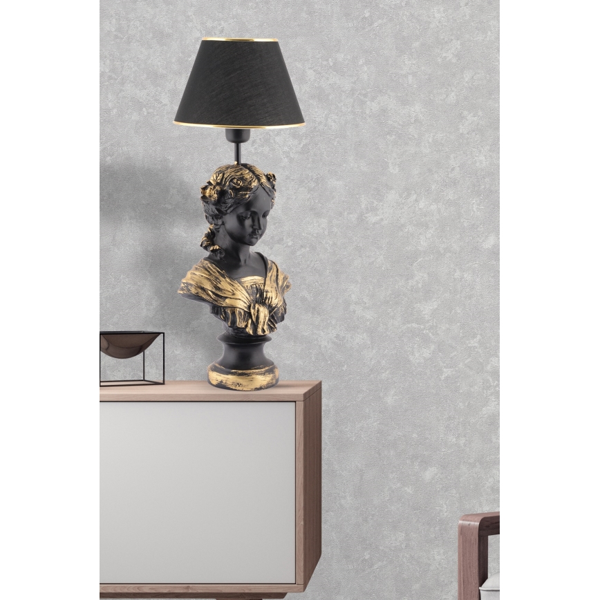 Настолна лампа OPELYA 1xE27/40W/230V черен/златист