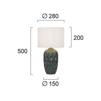 Настолна лампа PINEAPLE 1xE27/40W/230V бяла/зелена