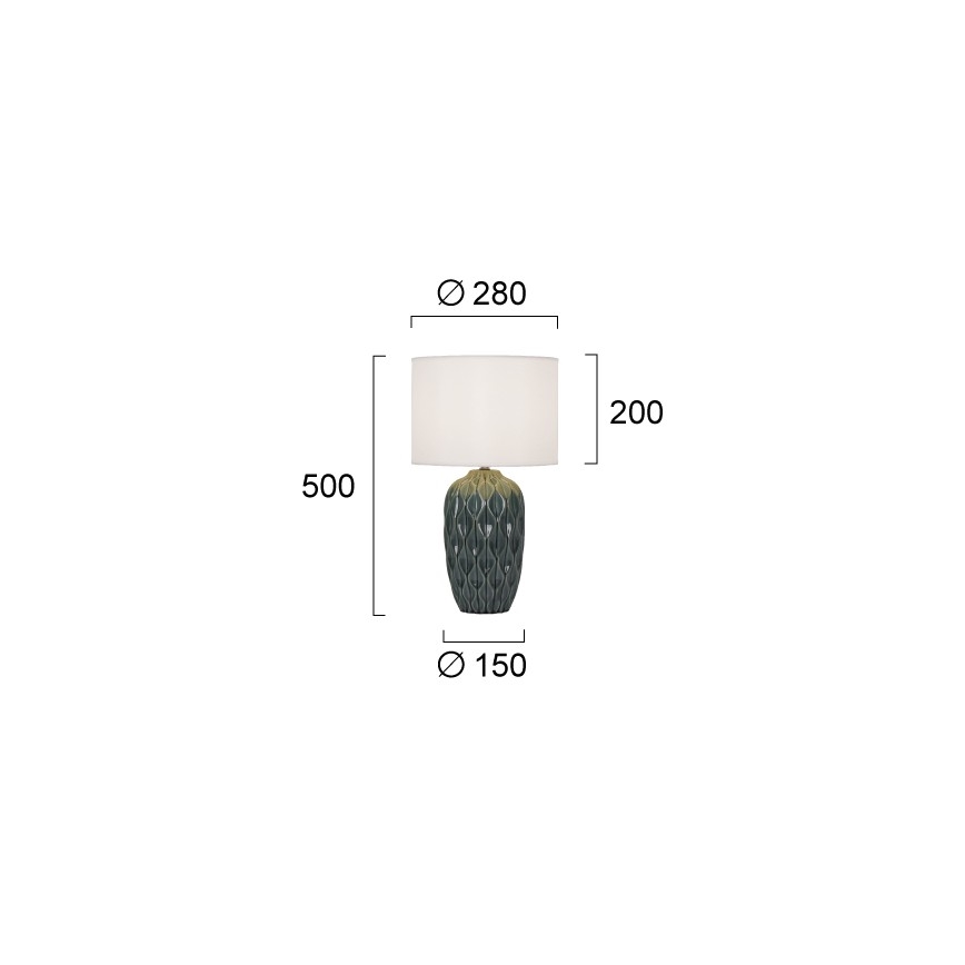 Настолна лампа PINEAPLE 1xE27/40W/230V бяла/зелена