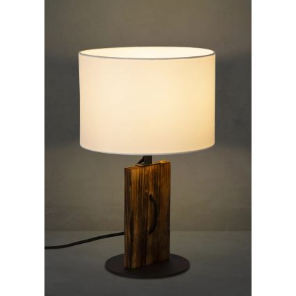 Настолна лампа PINUS 1xE27/40W/230V бял/дърво
