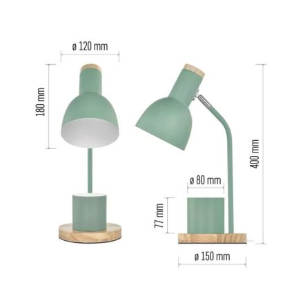 Настолна лампа POPPY 1xE27/25W/230V зелена