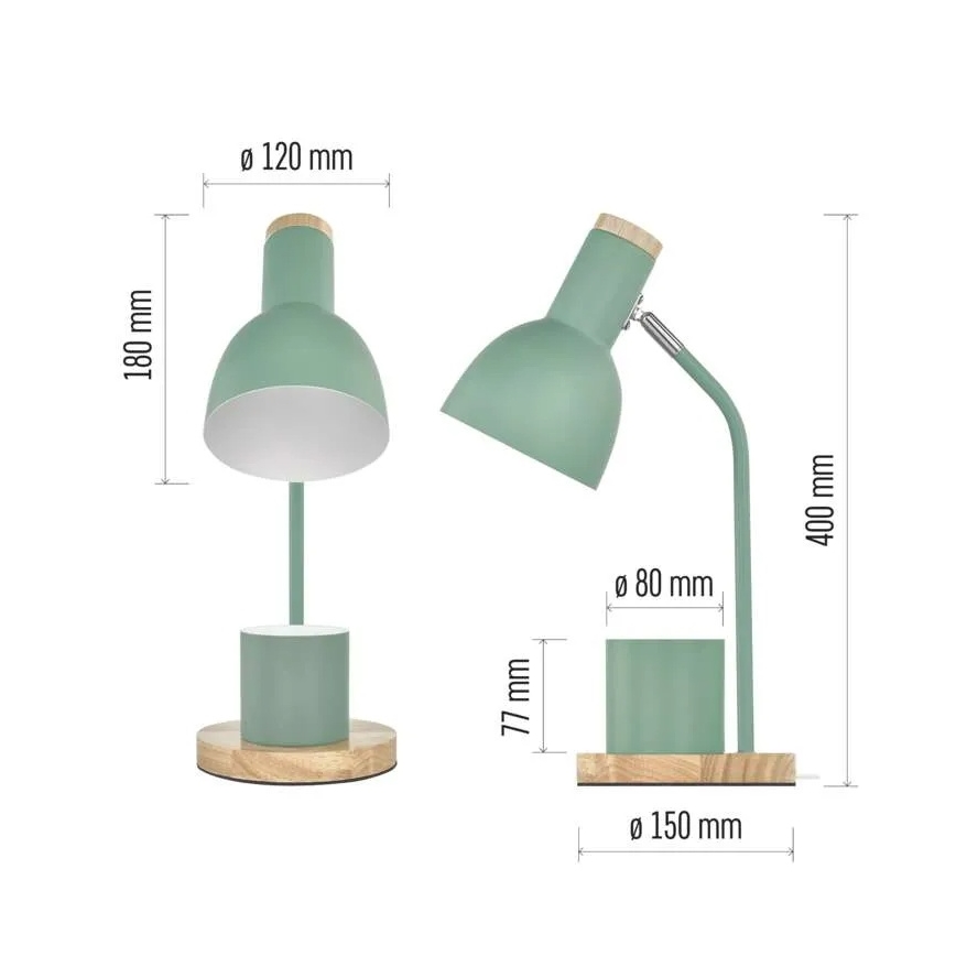 Настолна лампа POPPY 1xE27/25W/230V зелена