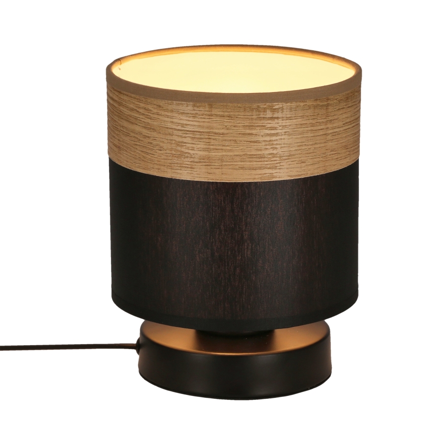 Настолна лампа PORTO 1xE27/60W/230V черен/кафяв