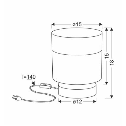Настолна лампа PORTO 1xE27/60W/230V черен/кафяв