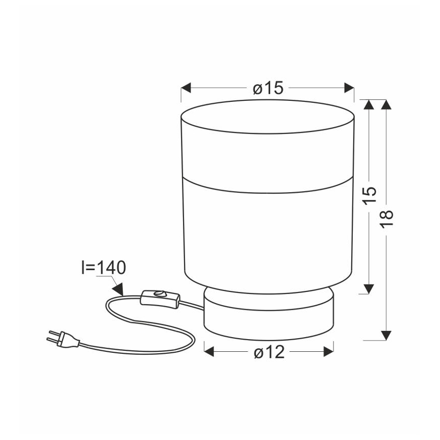 Настолна лампа PORTO 1xE27/60W/230V черен/кафяв