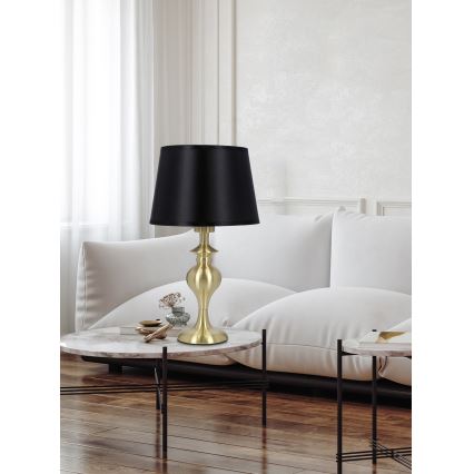 Настолна лампа PRIMA GOLD 1xE27/60W/230V черен/златист