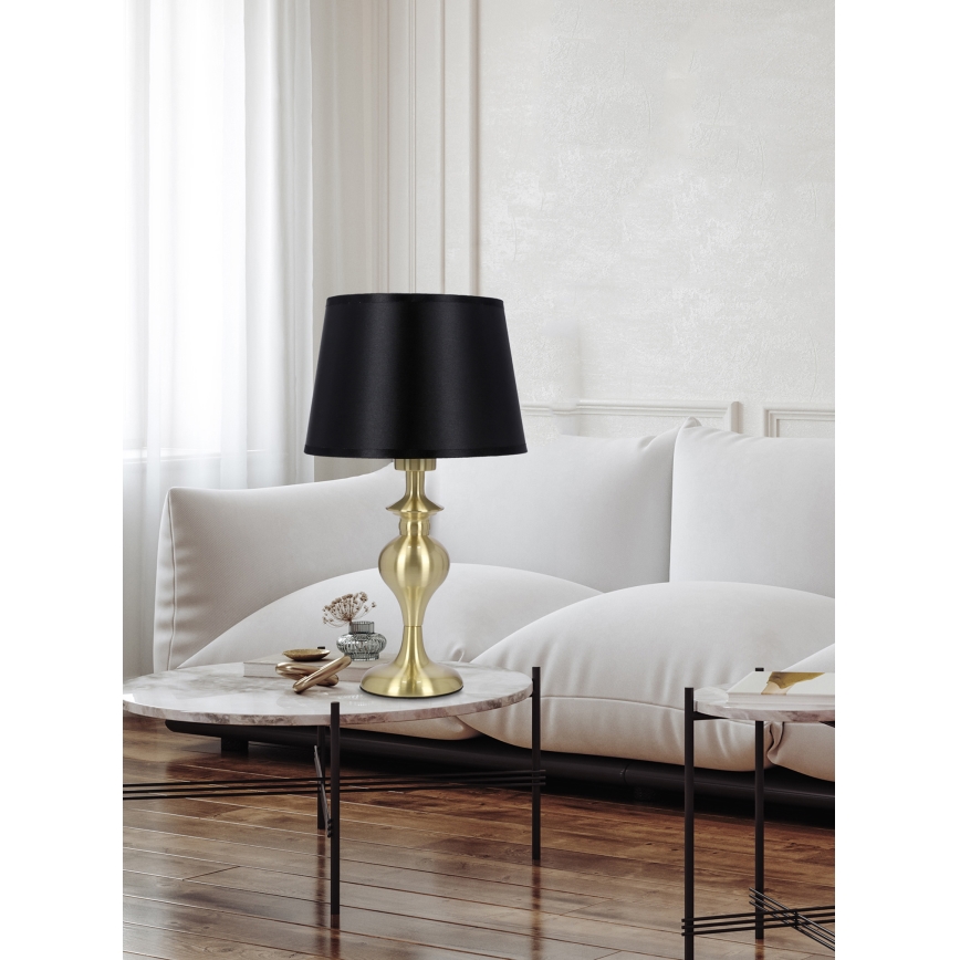 Настолна лампа PRIMA GOLD 1xE27/60W/230V черен/златист
