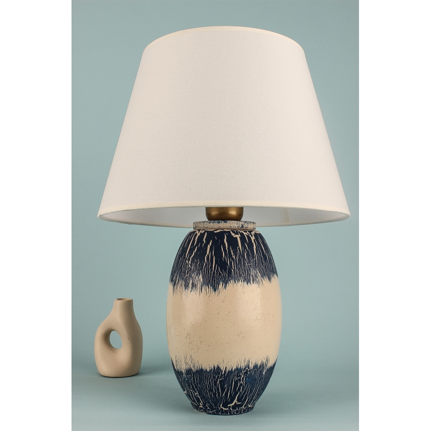 Настолна лампа RAMZES 1xE27/40W/230V бежова/синя