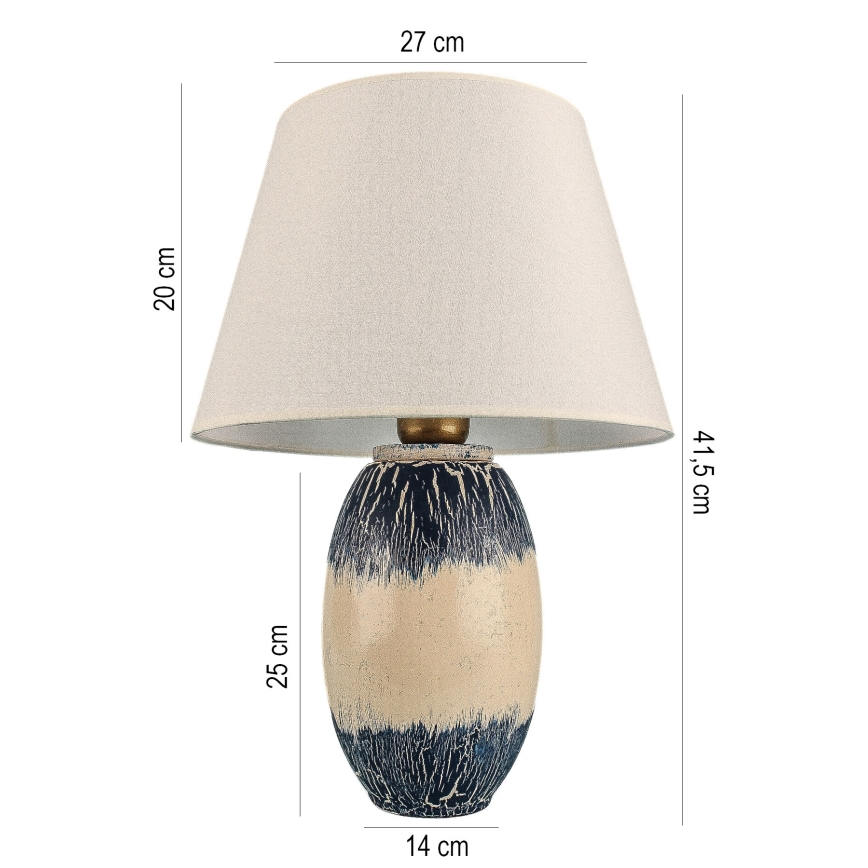 Настолна лампа RAMZES 1xE27/40W/230V бежова/синя