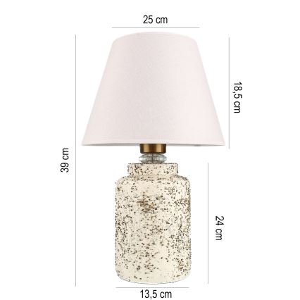 Настолна лампа RAMZES 1xE27/40W/230V бяла/бежева