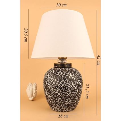 Настолна лампа RAMZES 1xE27/40W/230V бяла/черна