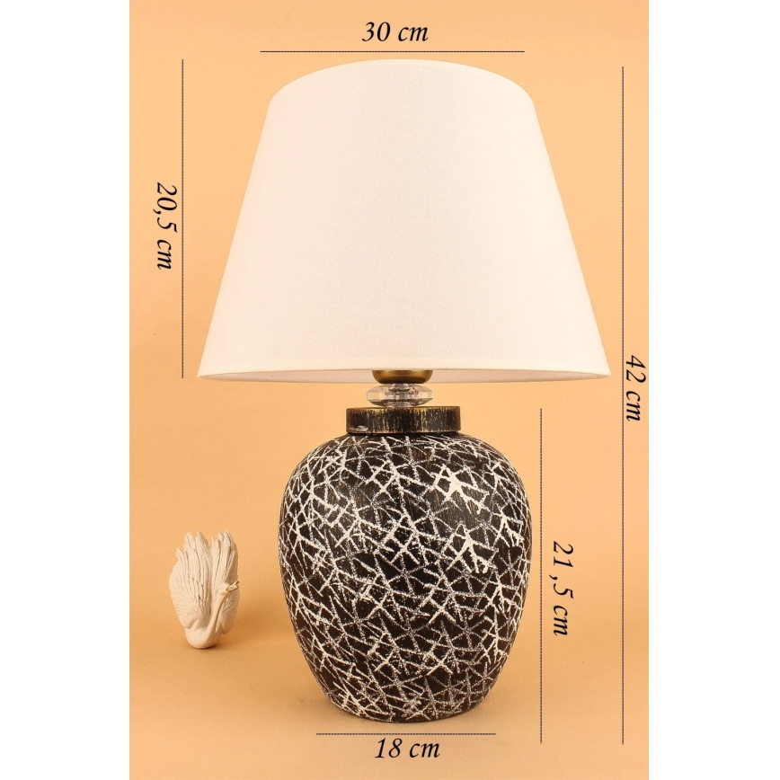 Настолна лампа RAMZES 1xE27/40W/230V бяла/черна