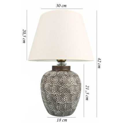 Настолна лампа RAMZES 1xE27/40W/230V бяла/сива