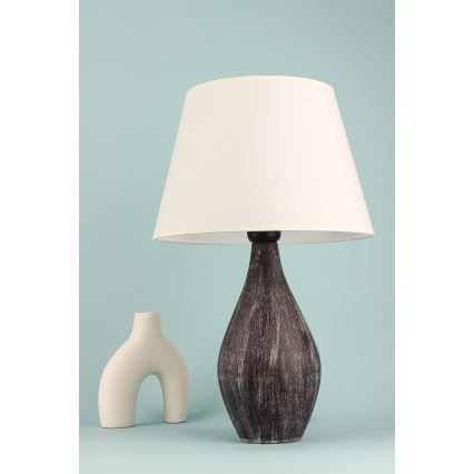 Настолна лампа RAMZES 1xE27/40W/230V бяла/кафява