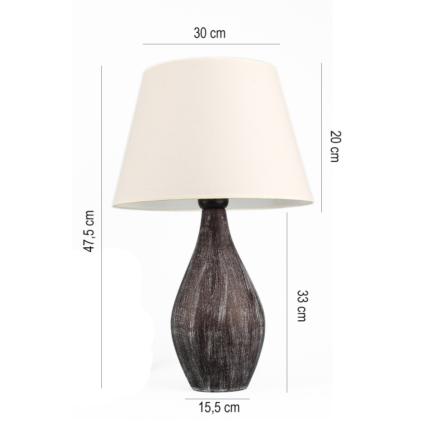 Настолна лампа RAMZES 1xE27/40W/230V бяла/кафява