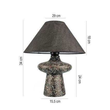 Настолна лампа RAMZES 1xE27/40W/230V черна