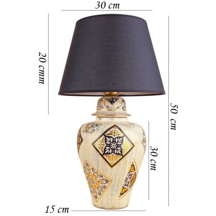 Настолна лампа RAMZES 1xE27/40W/230V синя/бежова