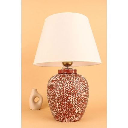 Настолна лампа RAMZES 1xE27/40W/230V кремава/червена