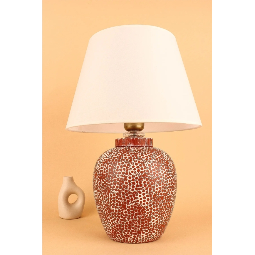 Настолна лампа RAMZES 1xE27/40W/230V кремава/червена